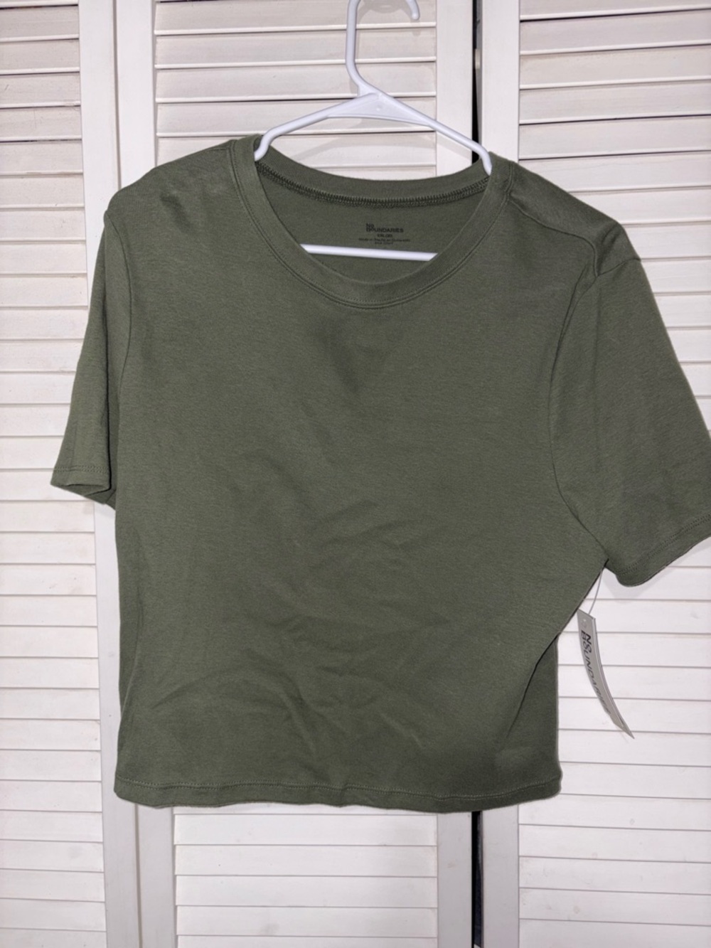 No Boundaries Olive Green Cropped Tee